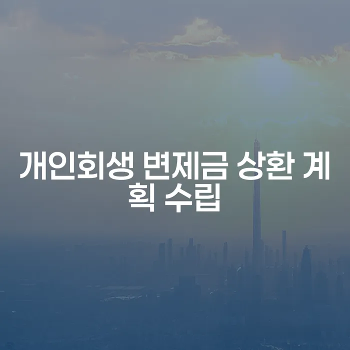 개인회생 변제금 상환 계획 수립: 어떻게 시작해야 할까요?